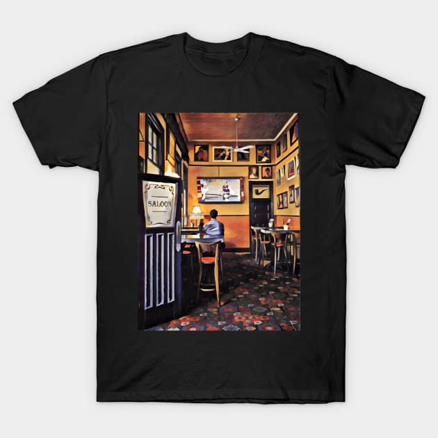 Guy Watching Footy at the Pub T-Shirt by goodieg